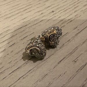 Juicy Couture Gold Crystal Heart Stud Earrings